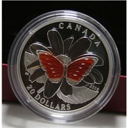 2016 Canada $20 Fine Silver Coin - The Colourful Wings of a Butterfly