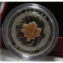 2016 Canada $20 Fine Silver Coin - Majestic Maple Leaves with Drusy Stone