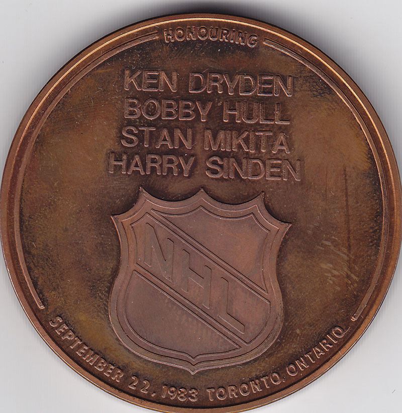 Hockey Hall of Fame Dinner NHL Medallion Dryden, Hull, Mikita
