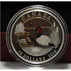 2016 Canadian $10 Fine Silver Coin - Ducks of Canada: Canvasback
