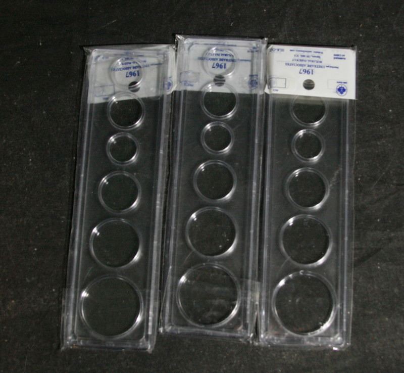 3 Hard Plastic New Coin Set Holders