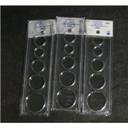 3 Hard Plastic New Coin Set Holders