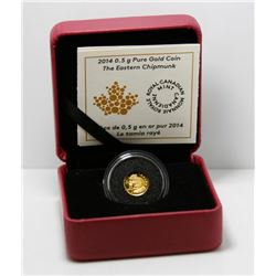 2014 0.5 g Pure Gold Coin - The Eastern Chipmunk