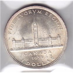 1939 Canada ICCS Graded Silver $1 Coin - MS-64