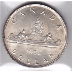 1935 Canada ICCS Graded $1 Coin - MS-64