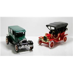 Vintage 1926 Ford Fordor & 1909 Ford Model T Touring Cars - Diecast - 1/32 Scales