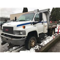 2007 GMC C5500 DURAMAX DUMP TRUCK, WHITE, VIN # 1GDE5C3907F421836