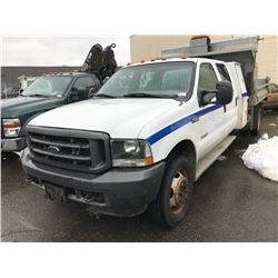 2004 FORD F-550 DUMP TRUCK, WHITE, VIN # 1FDAW57P54ED78354