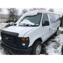 2008 FORD E-350, CARGO VAN, WHITE, VIN # 1FTSE34P78DB36410