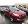 Image 2 : 2015 FORD ESCAPE SE ECO BOOST, 4 DOOR SUV, RED, VIN # 1FMCU0G95FUC45797