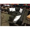 Image 2 : GREY WOVEN 6 SEAT PATIO SECTIONAL WITH 2 OTTOMANS & THROW CUSHIONS