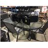 Image 2 : GLASS TOP OVAL PATIO TABLE WITH 4 CHAIRS