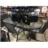 Image 2 : GLASS TOP OVAL PATIO TABLE WITH 4 CHAIRS