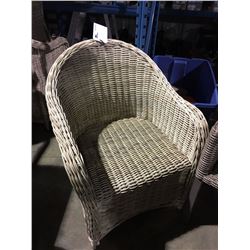 LIGHT WOVEN PATIO ARM CHAIR - NO CUSHION