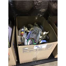 BOX OF ASSORTED HOUSEHOLD & MISC ITEMS