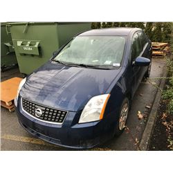 2007 NISSAN SENTRA 2.0L, 4 DOOR SEDAN, BLUE, VIN # 3N1AB61E17L677098