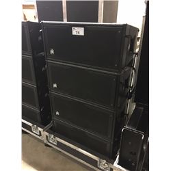 PK SOUND 4X VX10 LINE ARRAY SYSTEM WITH CUSTOM PK SOUND SLIDE OFF ROAD CASE, TWO SPEAKERS ARE A