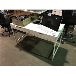 WHITE TWO DRAWER COMPUTER DESK