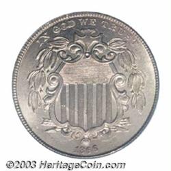 1866 5C Rays MS66 PCGS.