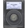 Image 1 : 1867 5C Rays MS64 PCGS.