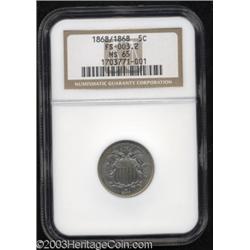 1868/1868 5C MS65 NGC.