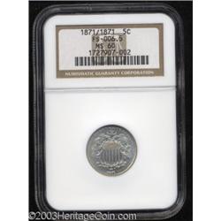 1871/1871 5C MS60 NGC.