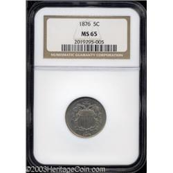 1876 5C MS65 NGC.