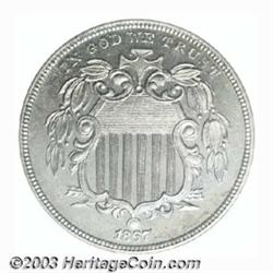 1867 5C No Rays PR65 NGC.