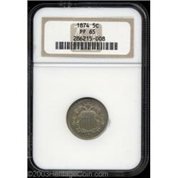 1874 5C PR65 NGC.