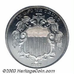 1867 5C No Rays PR65 PCGS.