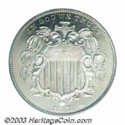 1867 5C No Rays PR65 Cameo PCGS.