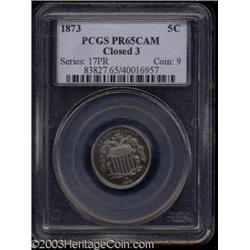 1873 5C Closed 3 PR65 Cameo PCGS.