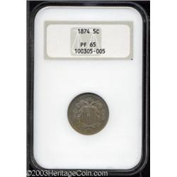 1874 5C PR65 NGC.