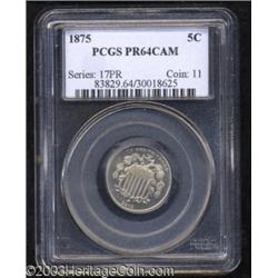 1875 5C PR64 Cameo PCGS.