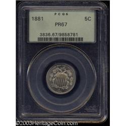 1881 5C PR67 PCGS.