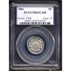 1881 5C PR65 Cameo PCGS.