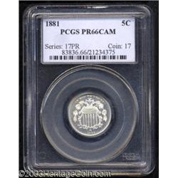 1881 5C PR66 Cameo PCGS.