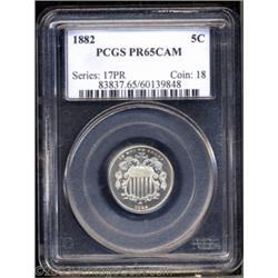 1882 5C PR65 Cameo PCGS.