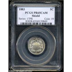 1883 5C Shield PR65 Cameo PCGS.