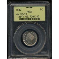 1883 5C No Cents MS65 PCGS.