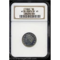 1883 5C With Cents PR65 NGC.