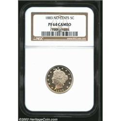 1883 5C No Cents PR64 Cameo NGC.