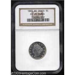1883 5C No Cents PR65 Cameo NGC.