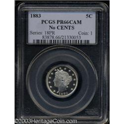 1883 5C No Cents PR66 Cameo PCGS.