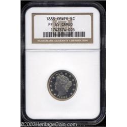 1883 5C With Cents PR65 Cameo NGC.