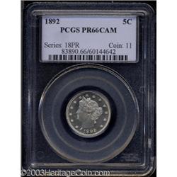 1892 5C PR66 Cameo PCGS.
