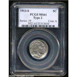 1913-S 5C Type Two MS61 PCGS.
