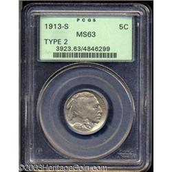 1913-S 5C Type Two MS63 PCGS.