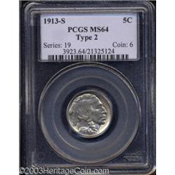 1913-S 5C Type Two MS64 PCGS.