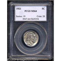 1921 5C MS64 PCGS.